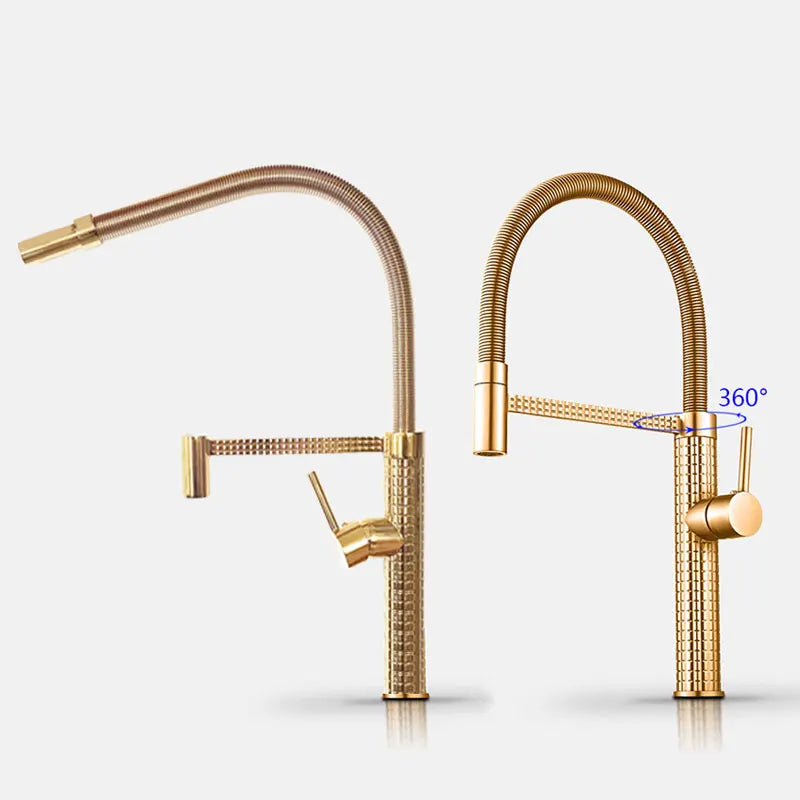 Robinet d'évier de cuisine avec design texturé et douchette flexible