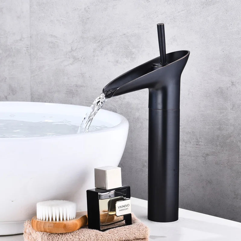 Robinet de salle de bain pour lavabo avec bambou et cascade