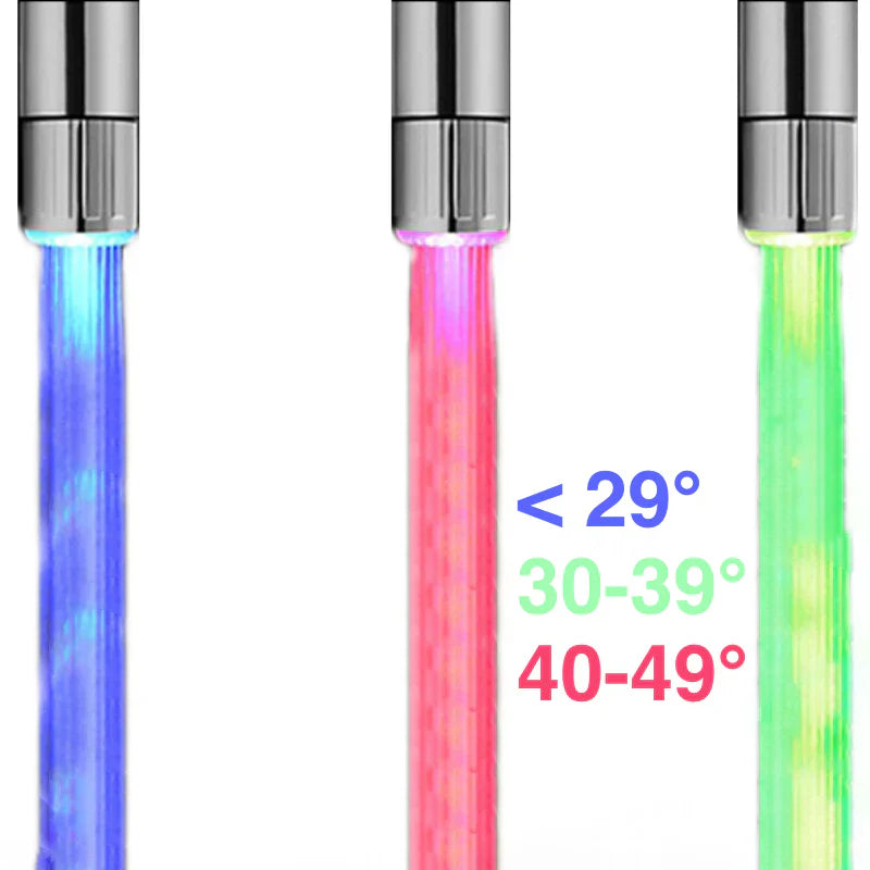 Tête de robinet mousseur avec LED pour changement de couleur selon la température