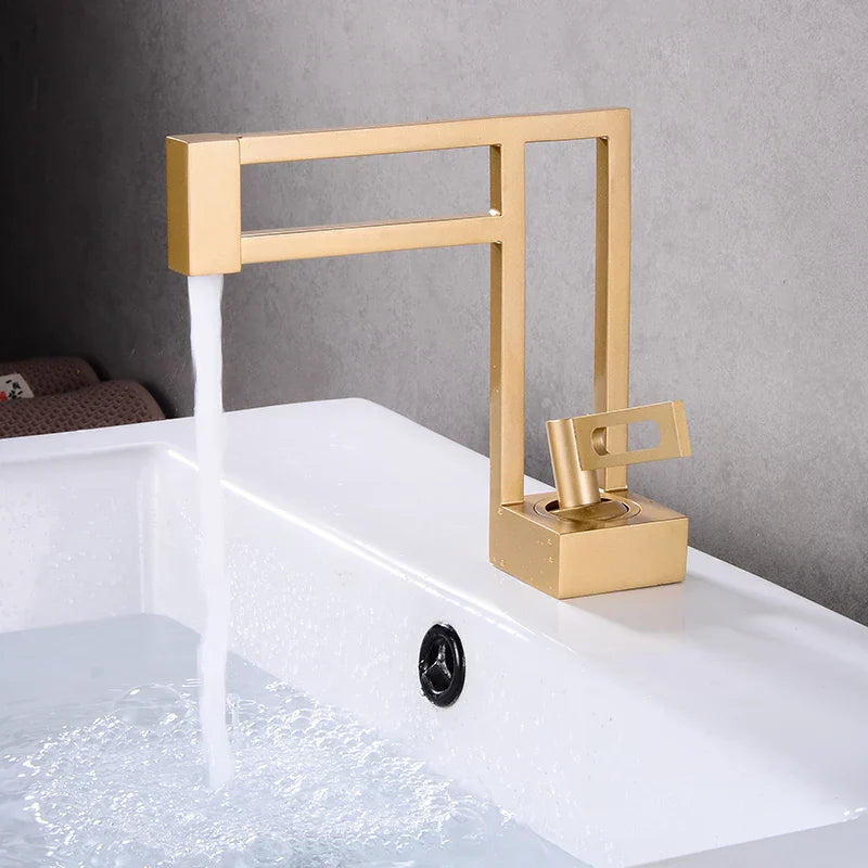 Robinet moderne géométrique pour lavabo de salle de bain