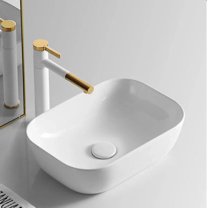 Robinet de lavabo pour salle de bain bicolore, rotatif avec rallonge