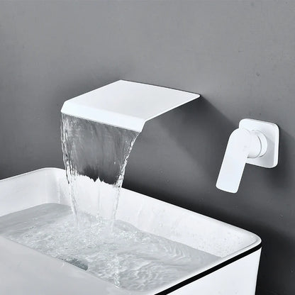 Robinet de lavabo pour salle de bain mural et encastrable avec cascade