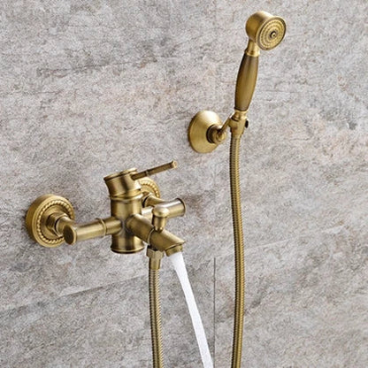 Robinet de douche pour salle de bain avec bambou flexible et pommeau