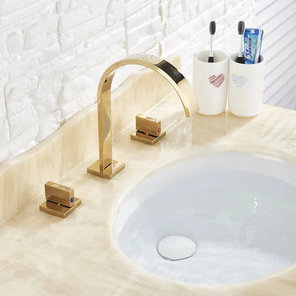 Robinet de salle de bain pour lavabo minimaliste avec poignées déportées