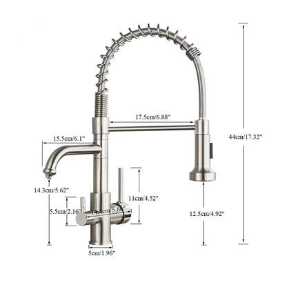 Robinet d'évier de cuisine avec mitigeur, douchette et purificateur d'eau