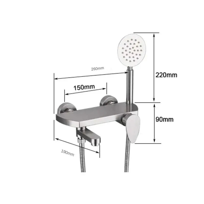 Robinet de baignoire minimaliste avec douchette