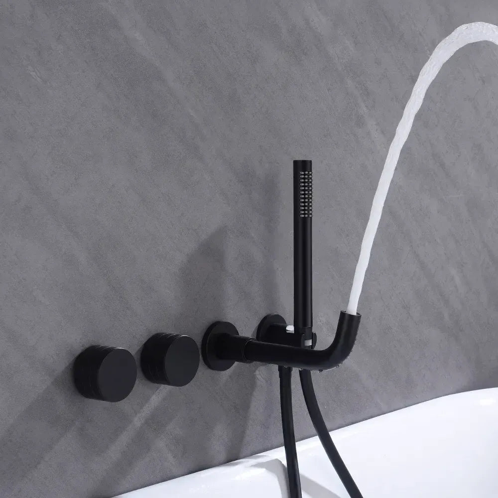 Robinet de baignoire pour salle de bain minimaliste, mural, encastrable avec douchette