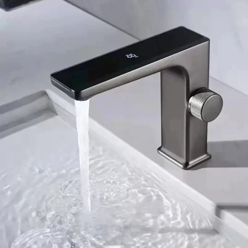 Robinet de lavabo tactile avec affichage thermostatique numérique