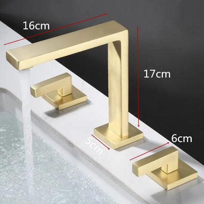 Robinet de lavabo pour salle de bain avec poignées déportées