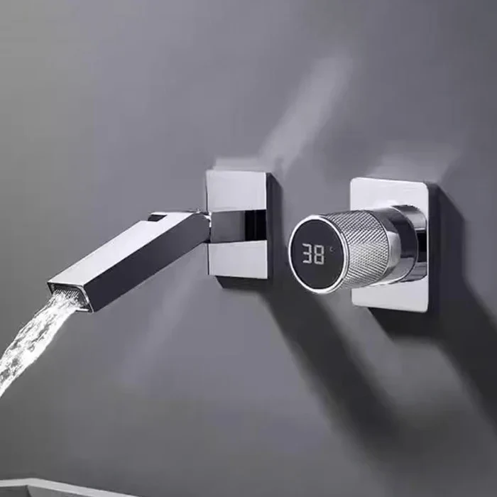 Robinet de salle de bain pour lavabo mural encastrable et pivotant