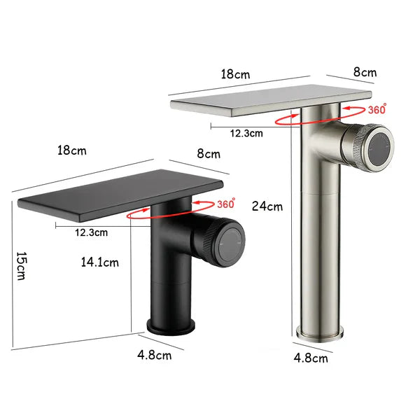 Robinet moderne avec bec plat et mitigeur