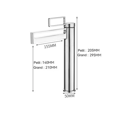 Robinet de salle de bain pour lavabo au design géométrique