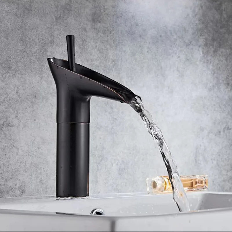 Robinet de salle de bain pour lavabo avec bambou et cascade