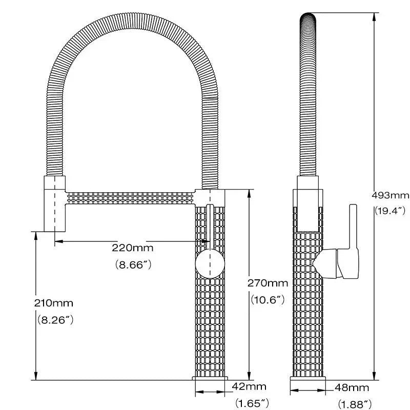 Robinet d'évier de cuisine avec design texturé et douchette flexible