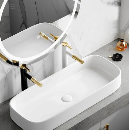 Robinet de lavabo pour salle de bain bicolore, rotatif avec rallonge