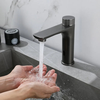 Robinet de lavabo pour salle de bain tactile avec mitigeur rond