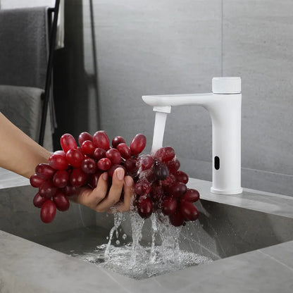 Robinet de lavabo pour salle de bain tactile avec mitigeur rond