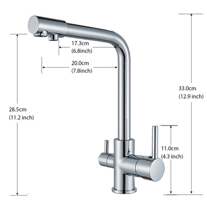 Robinet de cuisine pour évier avec purificateur d'eau à 3 voies