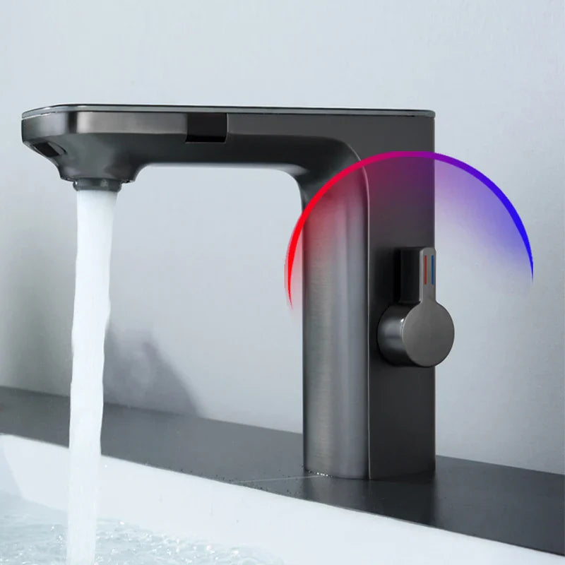 Robinet de lavabo tactile avec affichage thermostatique numérique