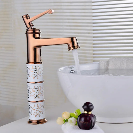 Robinet rétro pour salle de bain lavabo avec arabesque