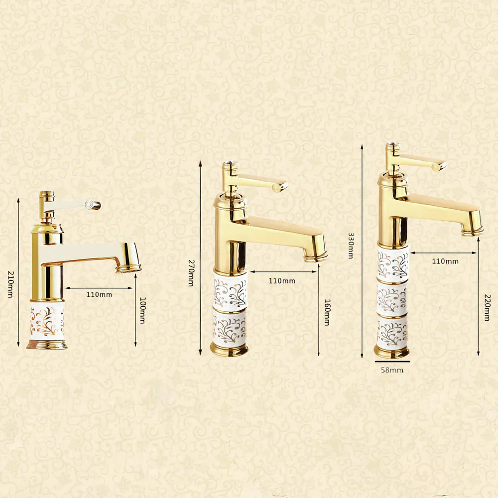 Robinet rétro pour salle de bain lavabo avec arabesque