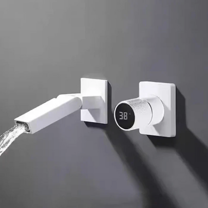 Robinet de salle de bain pour lavabo mural encastrable et pivotant