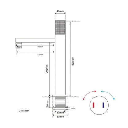 Robinet de lavabo pour salle de bain avec poignée ronde travaillée