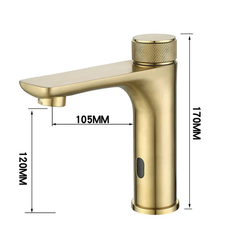 Robinet de lavabo pour salle de bain tactile avec mitigeur rond