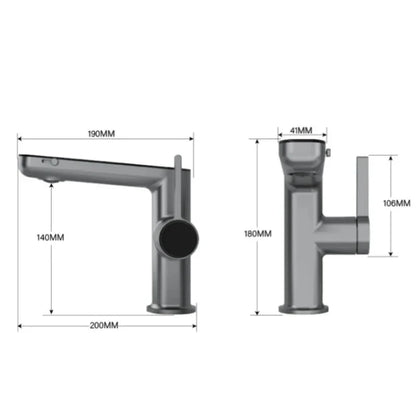 Robinet de salle de bain pour lavabo avec fontaine et température numérique