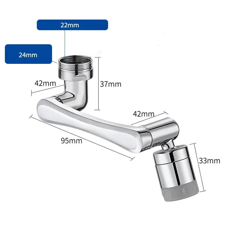 Rallonge de robinet pivotant - argenté - Acier inoxydable